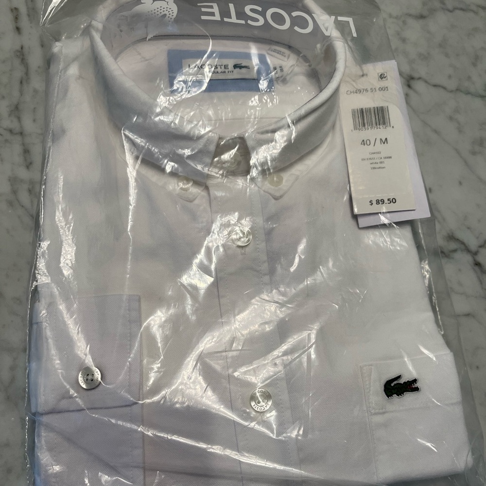 Men's Lacoste White Button Up